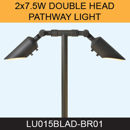 2 x7-5 W DOUBLE HEAD PATHWAY LIGHT